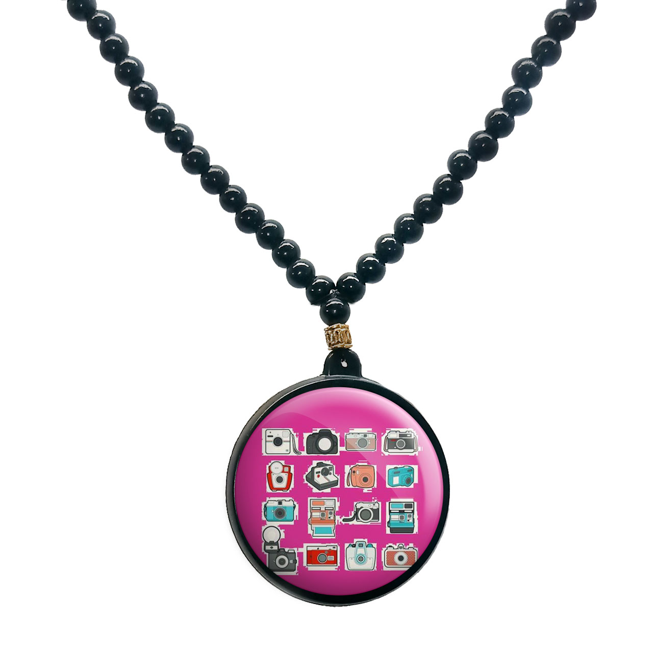 گردنبند پرمانه طرح عکاس کد pmd.5170مدل دو طرفه