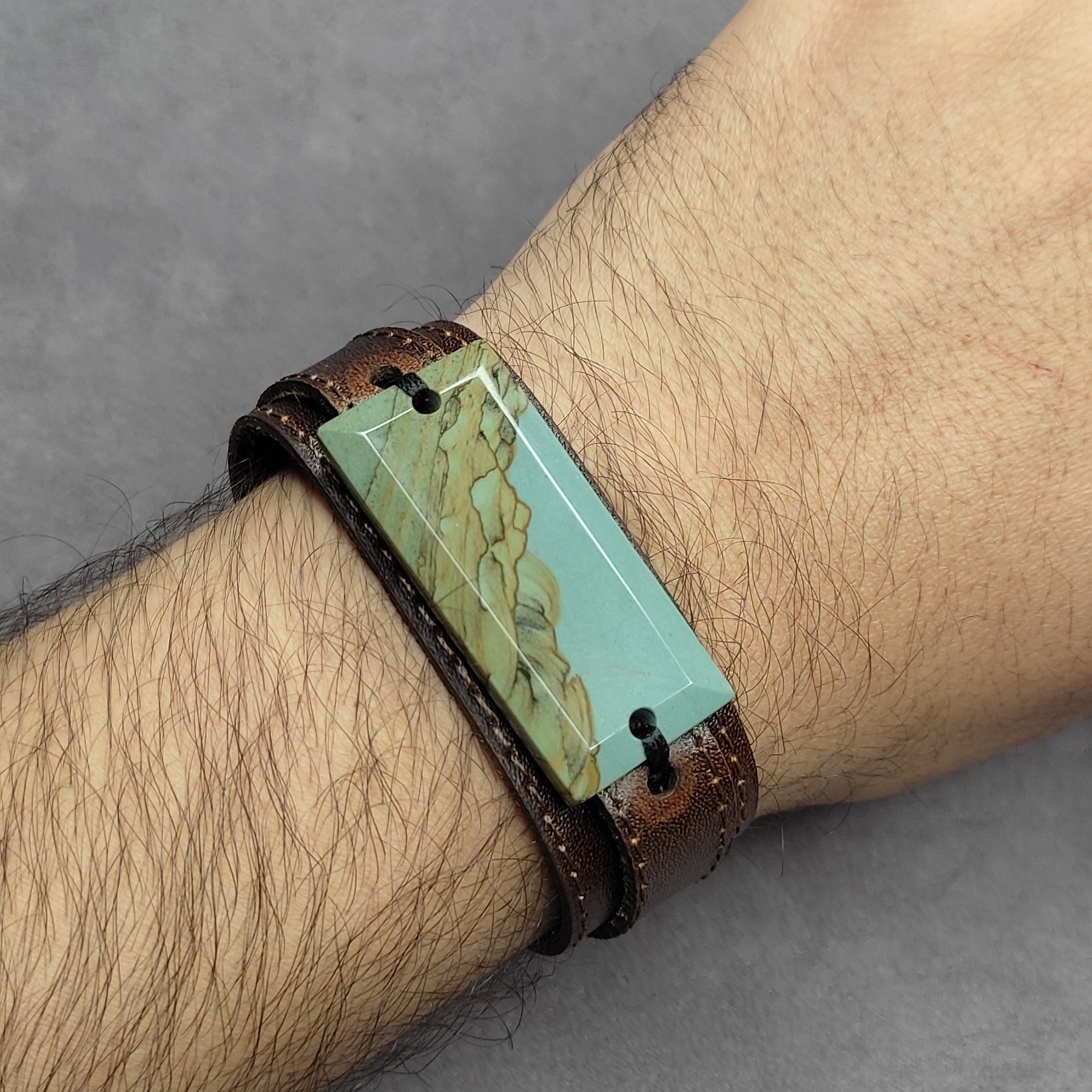 دستبند سنگ جاسپر منظره معدنی