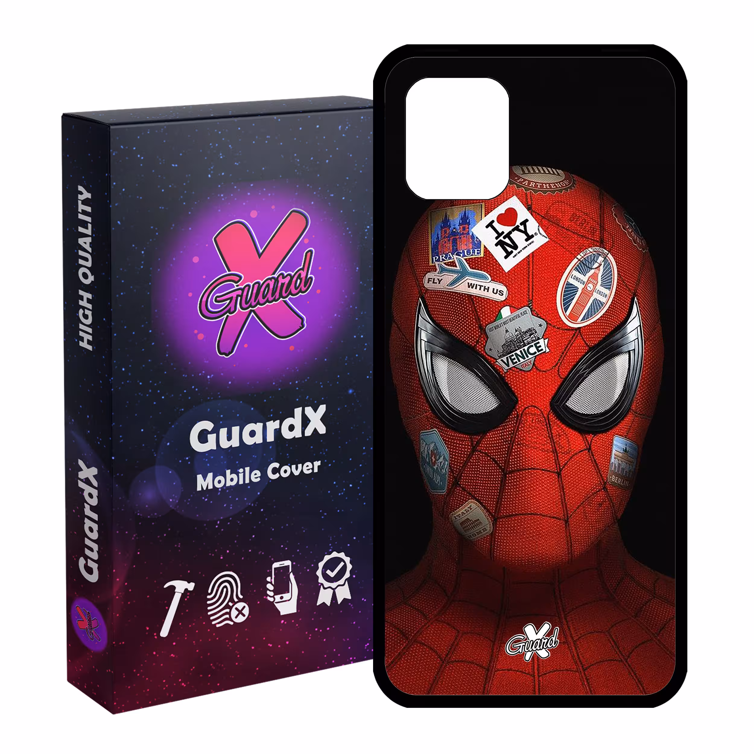 کاور گارد ایکس طرح Spider Man مدل Glass10033 مناسب برای گوشی موبایل سامسونگ Galaxy Note 10 Lite