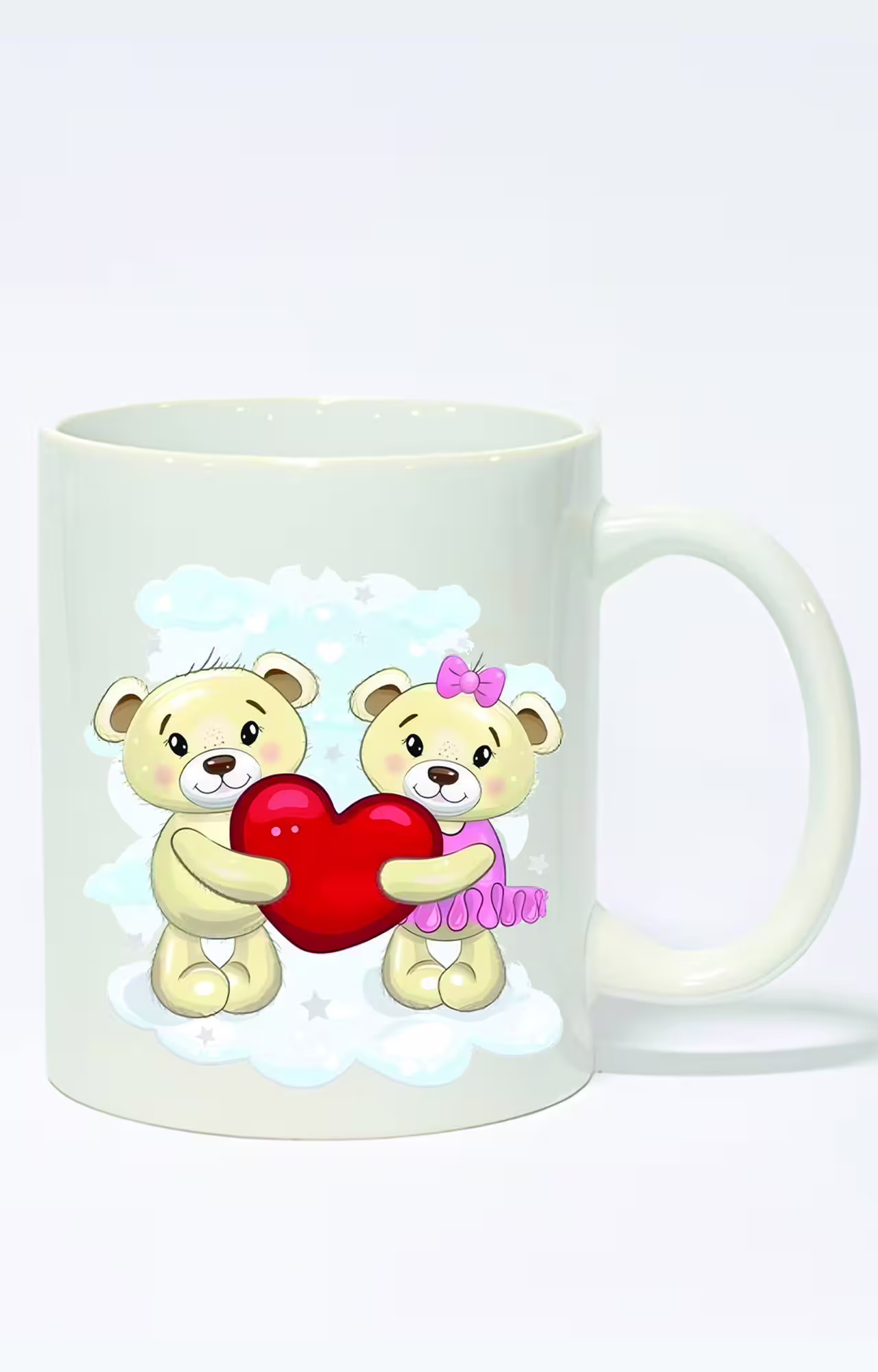 ماگ ساده طرح خرس عاشق کد 3159