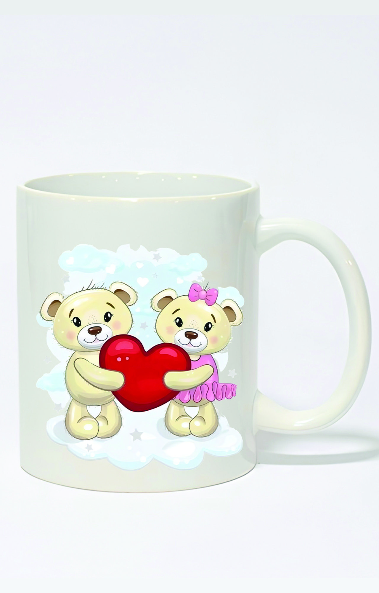 ماگ ساده طرح خرس عاشق کد 3159