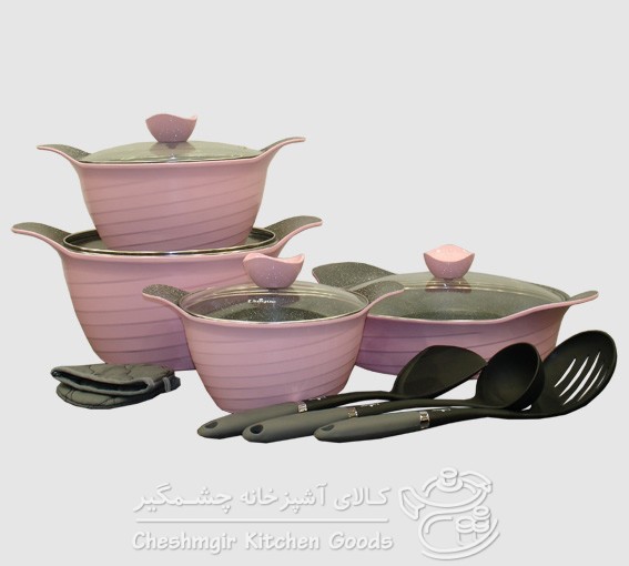 سرویس 11 پارچه صورتی رز یونیک مدل UN-7746