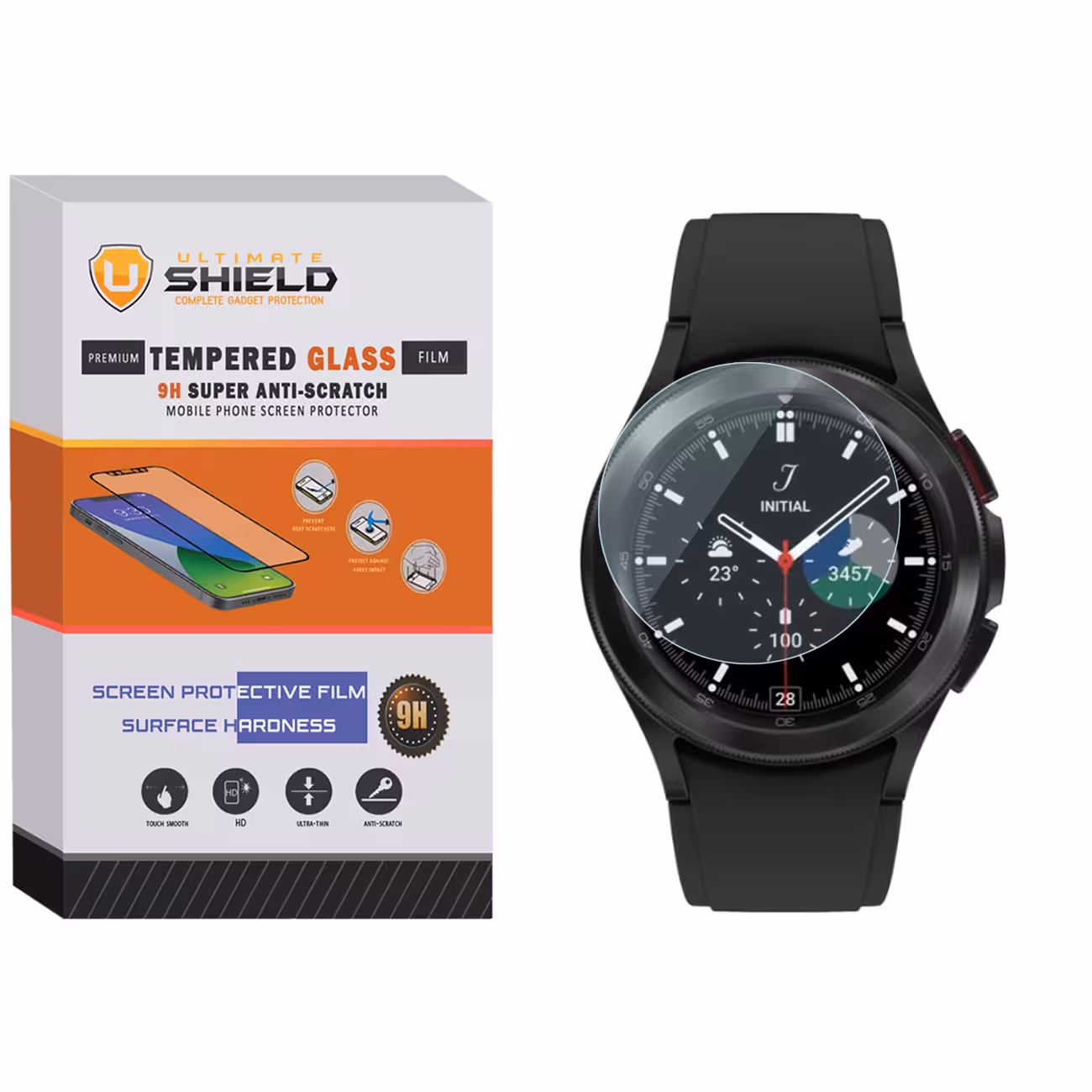 محافظ صفحه نمایش شیشه ای آلتیمیت شیلد مدل SH-UL مناسب برای ساعت هوشمند سامسونگ Galaxy Watch 4 Classic 42mm