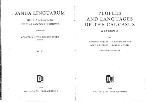 خرید و دانلود نسخه کامل کتاب Peoples and Languages of the Caucasus. A Synopsis.
