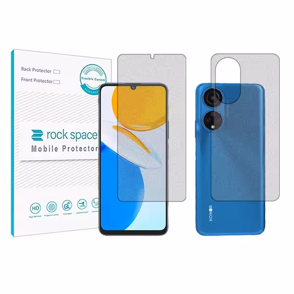 گلس صفحه نمایش و پشت گوشی آنر X7 مدل نانو هیدروژل مات برند راک اسپیس کد 20510S-20511S