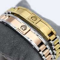 دستبند رولکس نقره ای طلایی مشکی رزگلد ROLEX