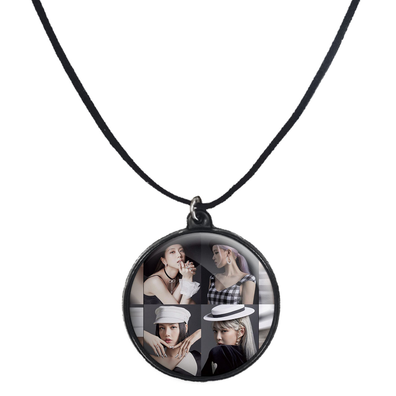 گردنبند پرمانه طرح بلک پینک کد pmb.18020 مدل دو طرفه