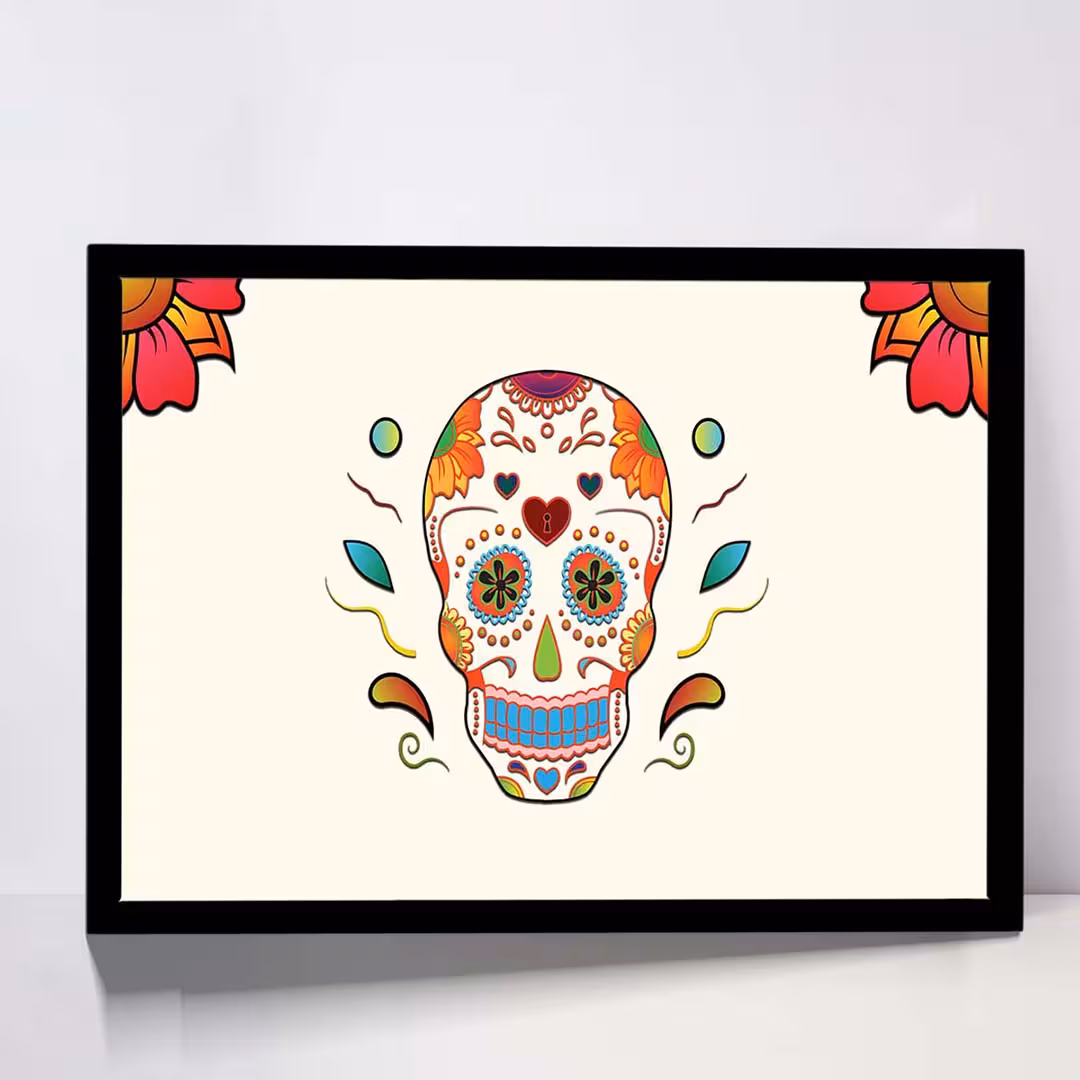 تابلو مدل skull colorful کد F-17006
