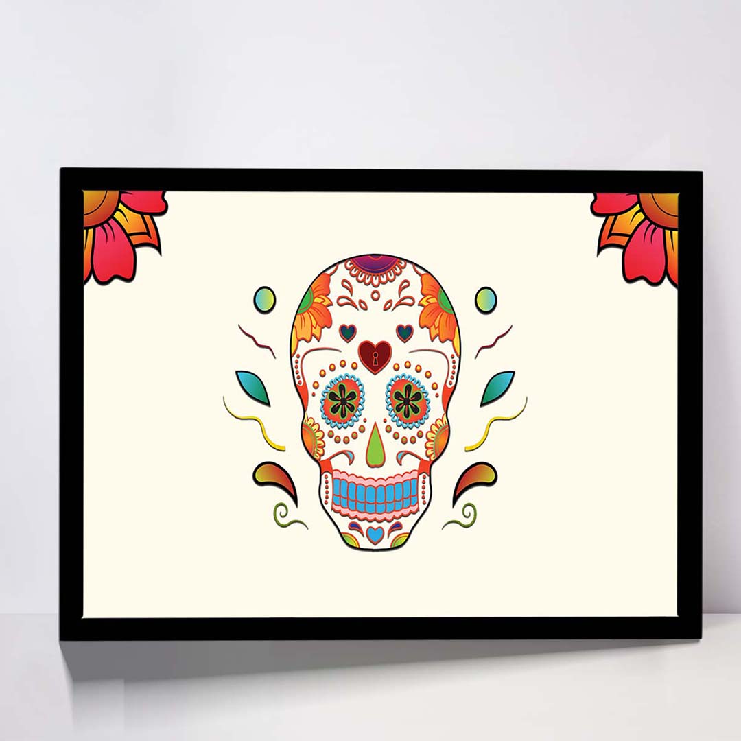 تابلو مدل skull colorful کد F-17006