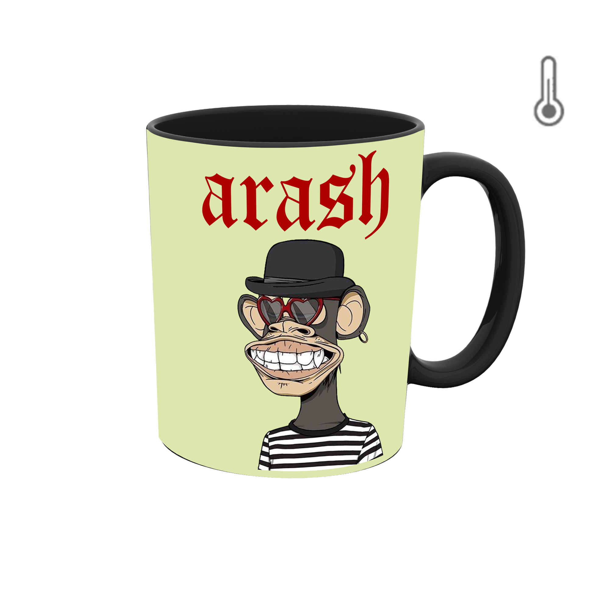 ماگ حرارتی طرح اسم آرش مدل میمون NFT 