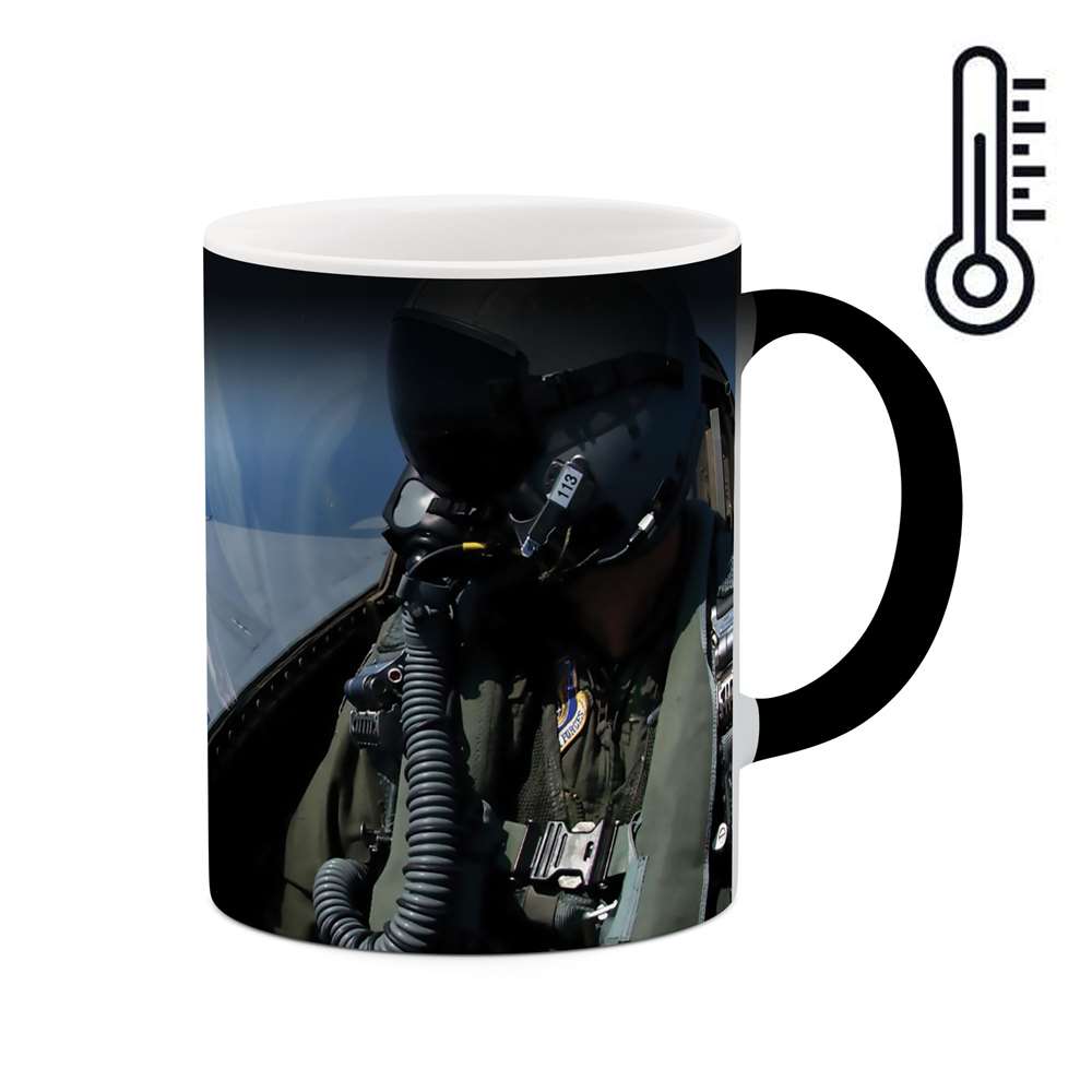 ماگ حرارتی طرح خلبان هواپیمای جنگنده مدل mgh00923