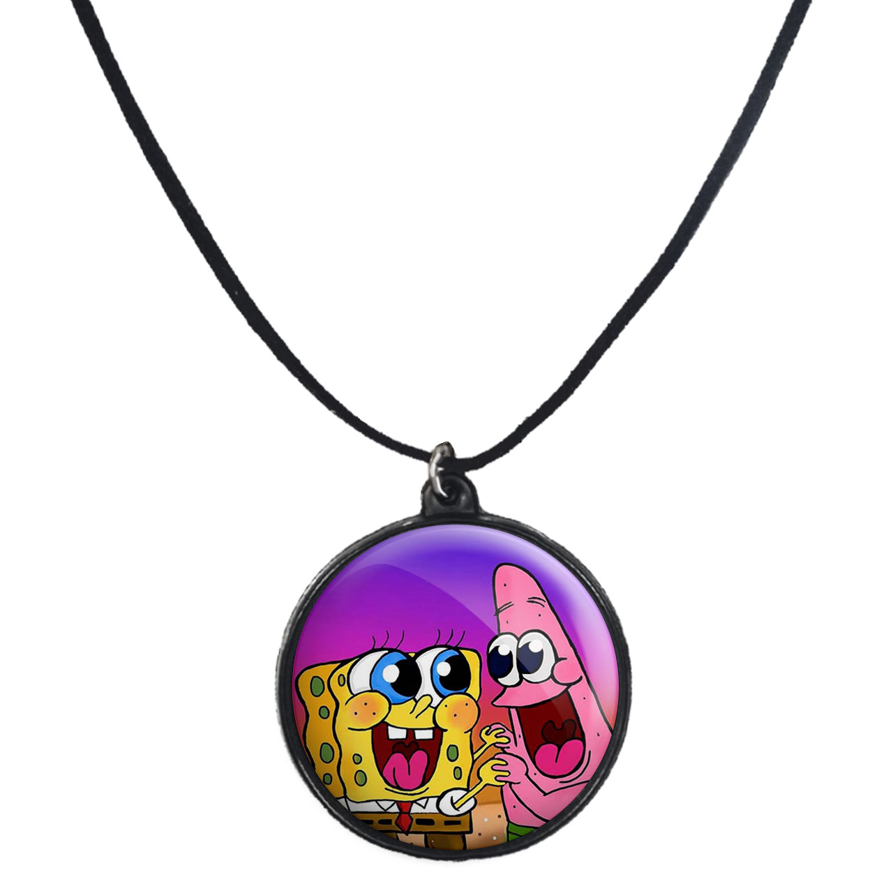 گردنبند پرمانه طرح باب اسفنجی کد pmb.1609 مدل دو طرفه