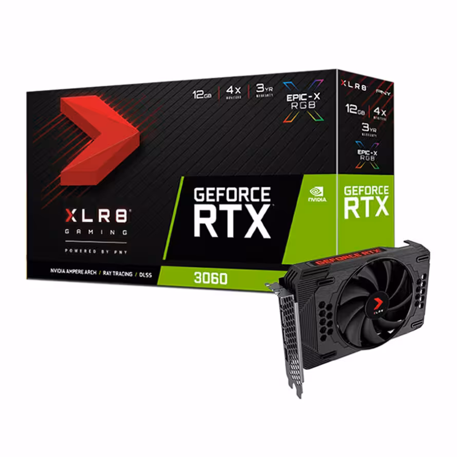 کارت گرافیک پی ان وای RTX 3060 12GB XLR8 REVEL EPIC-X