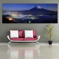 تابلو بوم طرح نمای کوه در شب مدل SDB3516