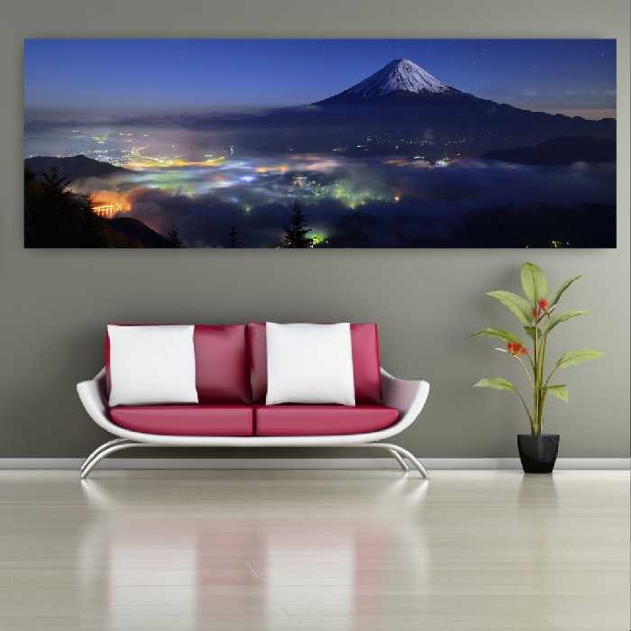 تابلو بوم طرح نمای کوه در شب مدل SDB3516