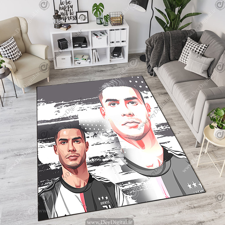 فرش چاپی پسرانه طرح رونالدو با لباس یوونتوس PK-3612