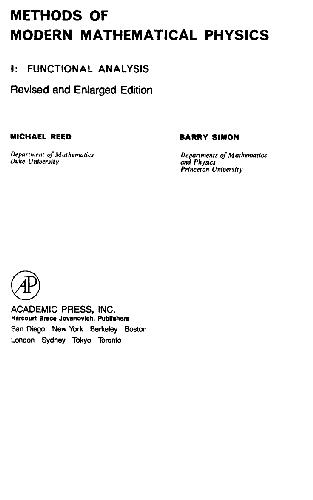 خرید و دانلود نسخه کامل کتاب Methods of mathematical physics. Functional analysis