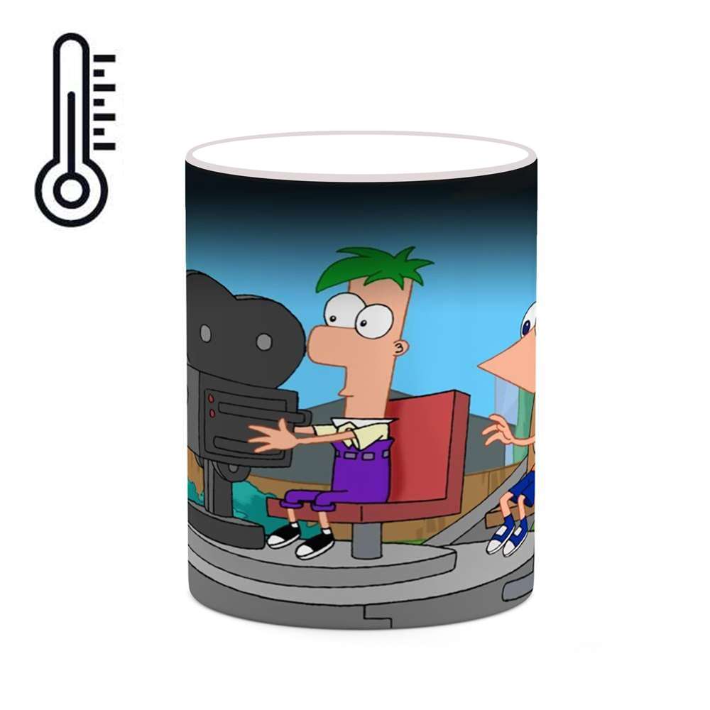 ماگ حرارتی کاکتی طرح کارتون Phineas And Ferb مدل mgh22929