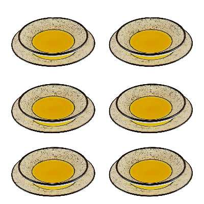 بشقاب سرامیکی مدل پلو و خورشت خوری خورشید کد kh po 12 مجموعه 12 عددی