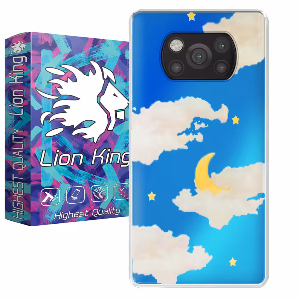 کاور لاین کینگ مدل هولوگرامی ابر وماه مناسب برای گوشی موبایل شیایومی Poco X3 Poco X3 Pro