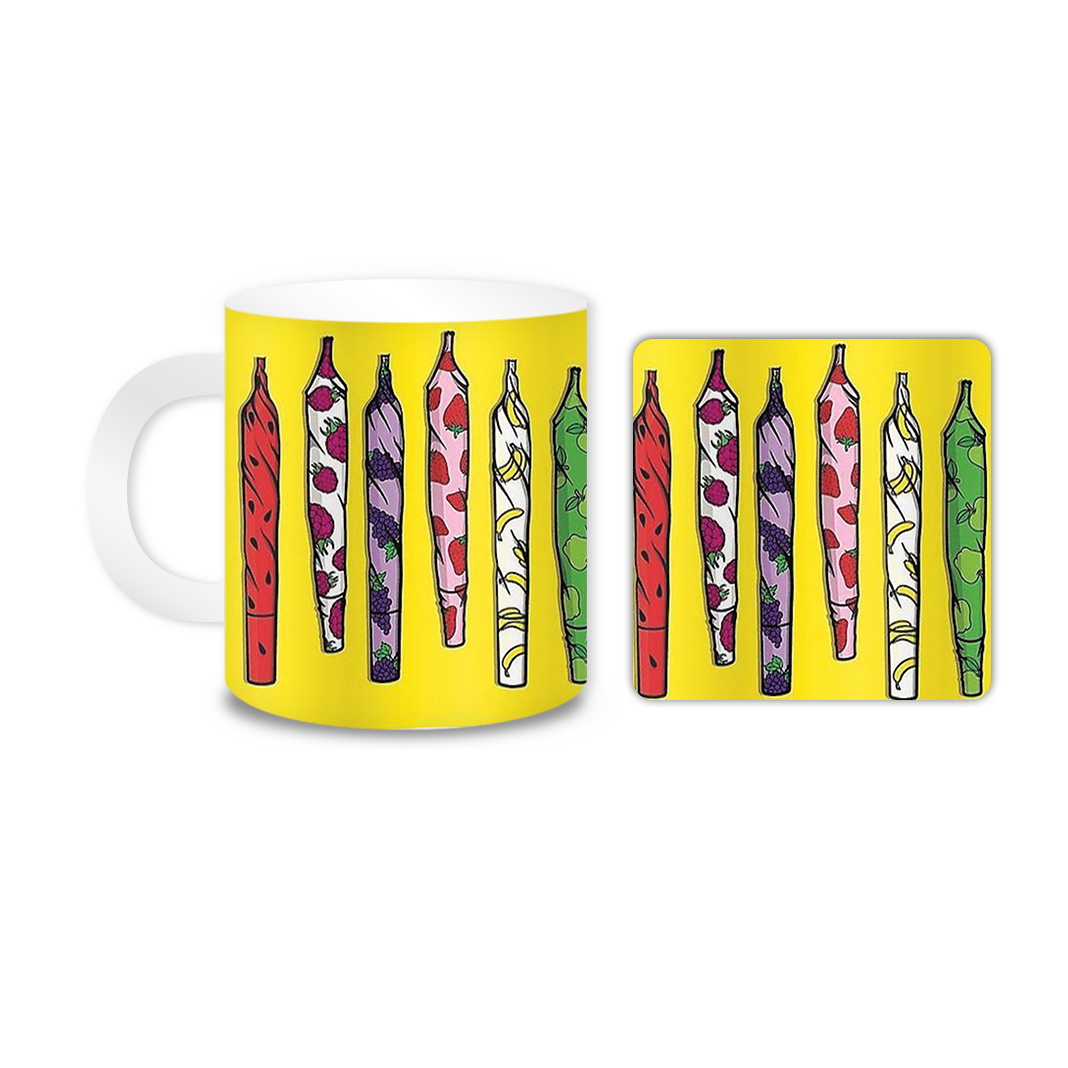 ماگ مدل میوه کد 818 به همراه زیر لیوانی