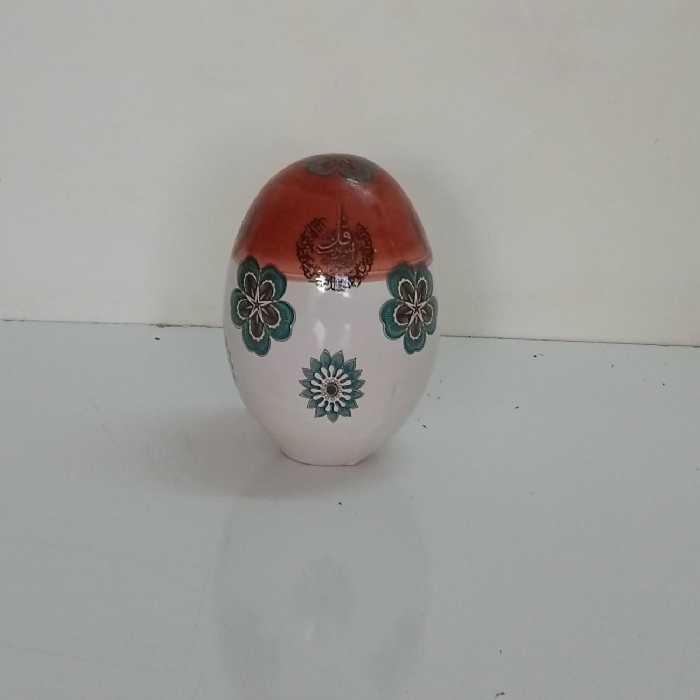 تخم مرغ رنگی سرامیکی لعابی طرح سنتی و چهارقل 
