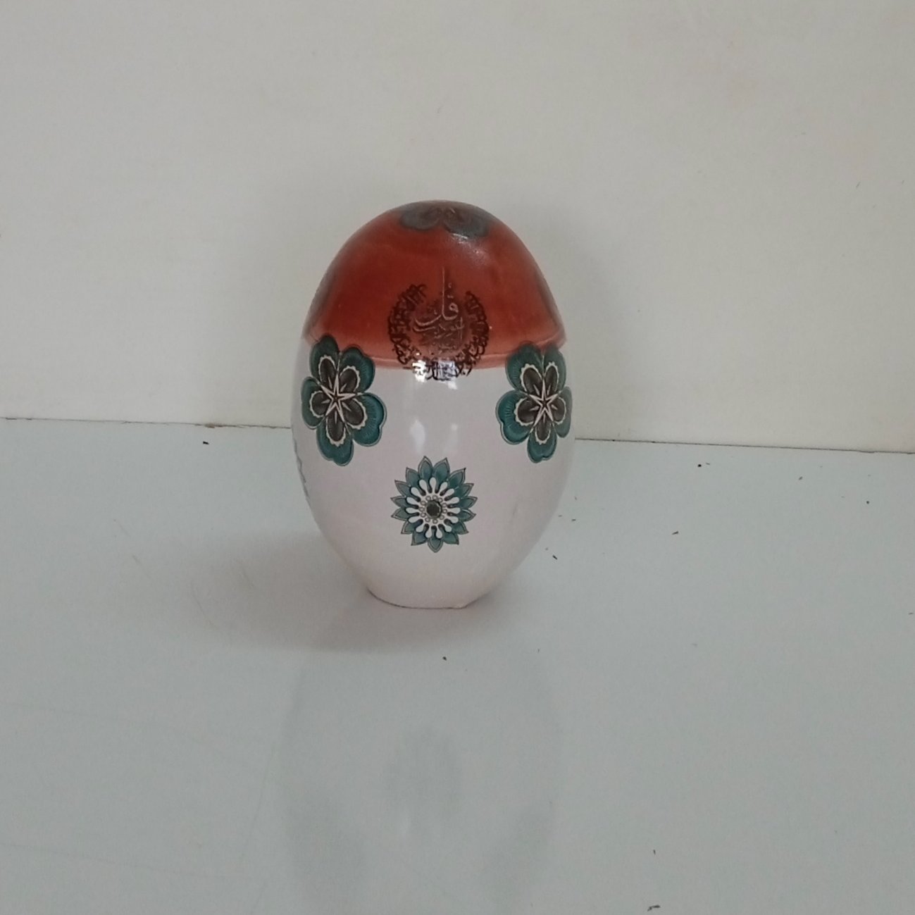 تخم مرغ رنگی سرامیکی لعابی طرح سنتی و چهارقل 