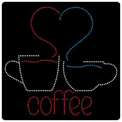 تابلو ال ای دی آیاز طرح کافه دو فنجان کد 441