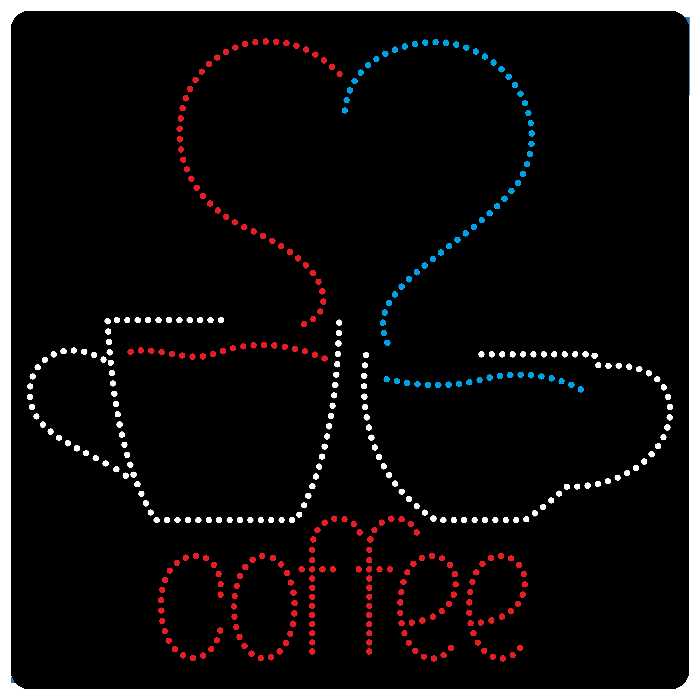 تابلو ال ای دی آیاز طرح کافه دو فنجان کد 441