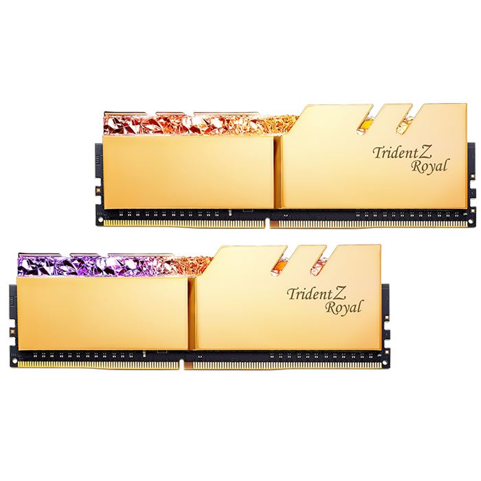 رم کامپیوتر DDR4 دو کاناله 3200 مگاهرتز CL16 جی اسکیل مدل Trident Z Royal GOLD ظرفیت 64 گیگابایت