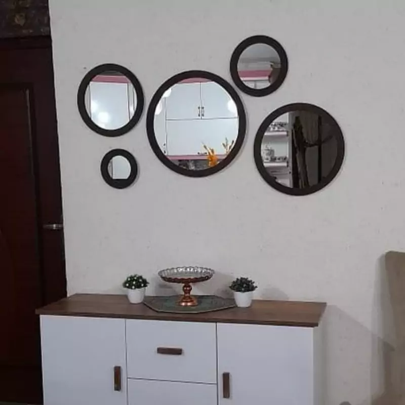 آینه پنچ تیکه قهوه ای