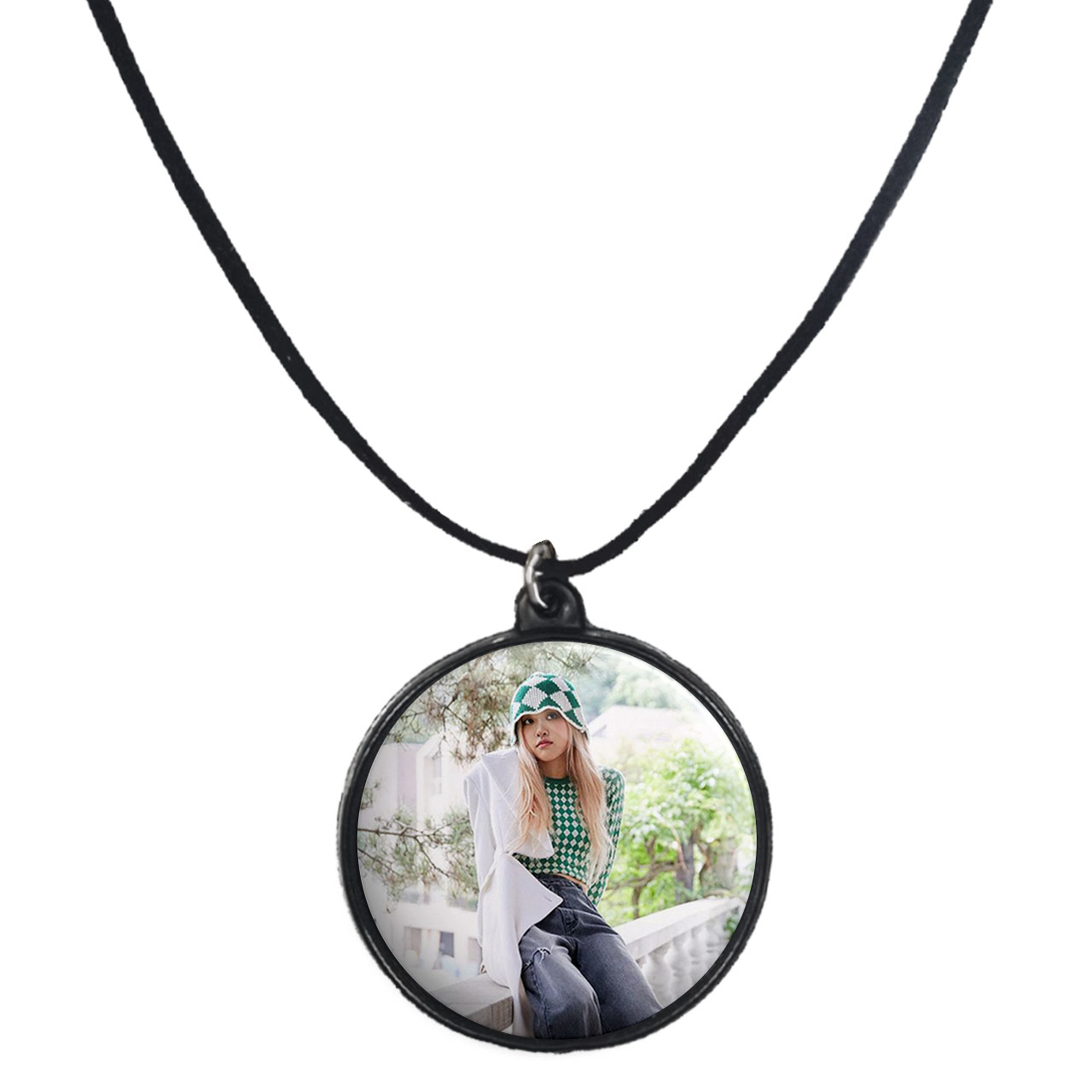 گردنبند پرمانه طرح بلک پینک کد pmb.18132 مدل دو طرفه