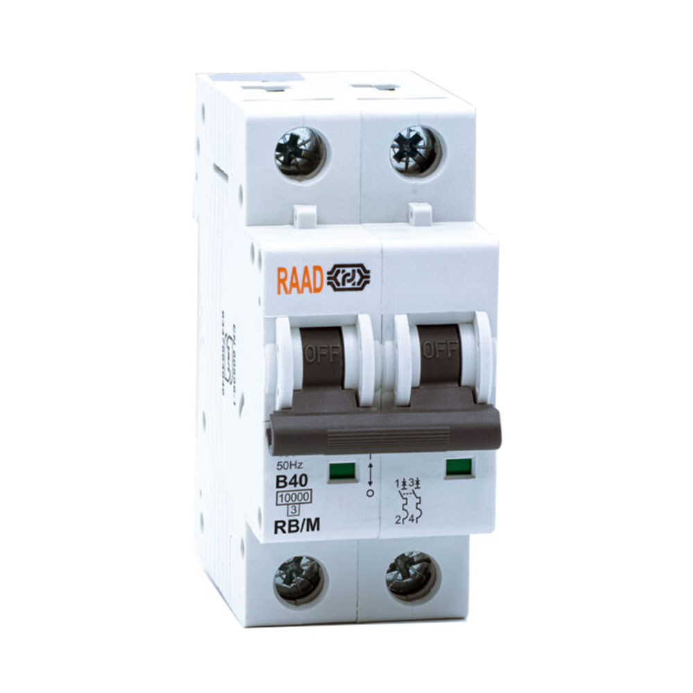 کلید مینیاتوری 2 پل 40 آمپر RB-M-2P-B40-10KA رعد