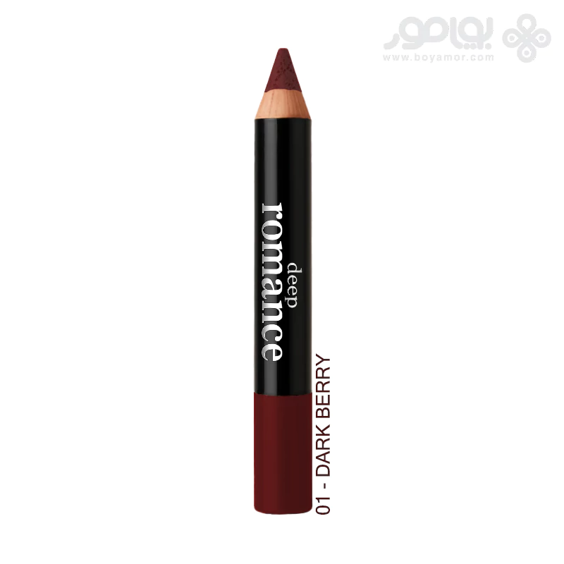 رژ لب مدادی براق دیپ رومنس شماره G01 رنگ DARK BERRY