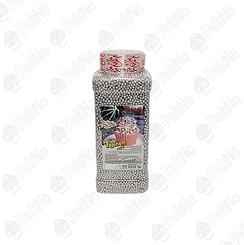 مروارید خوراکی رنگ نقره ای ریز (1کیلویی)
