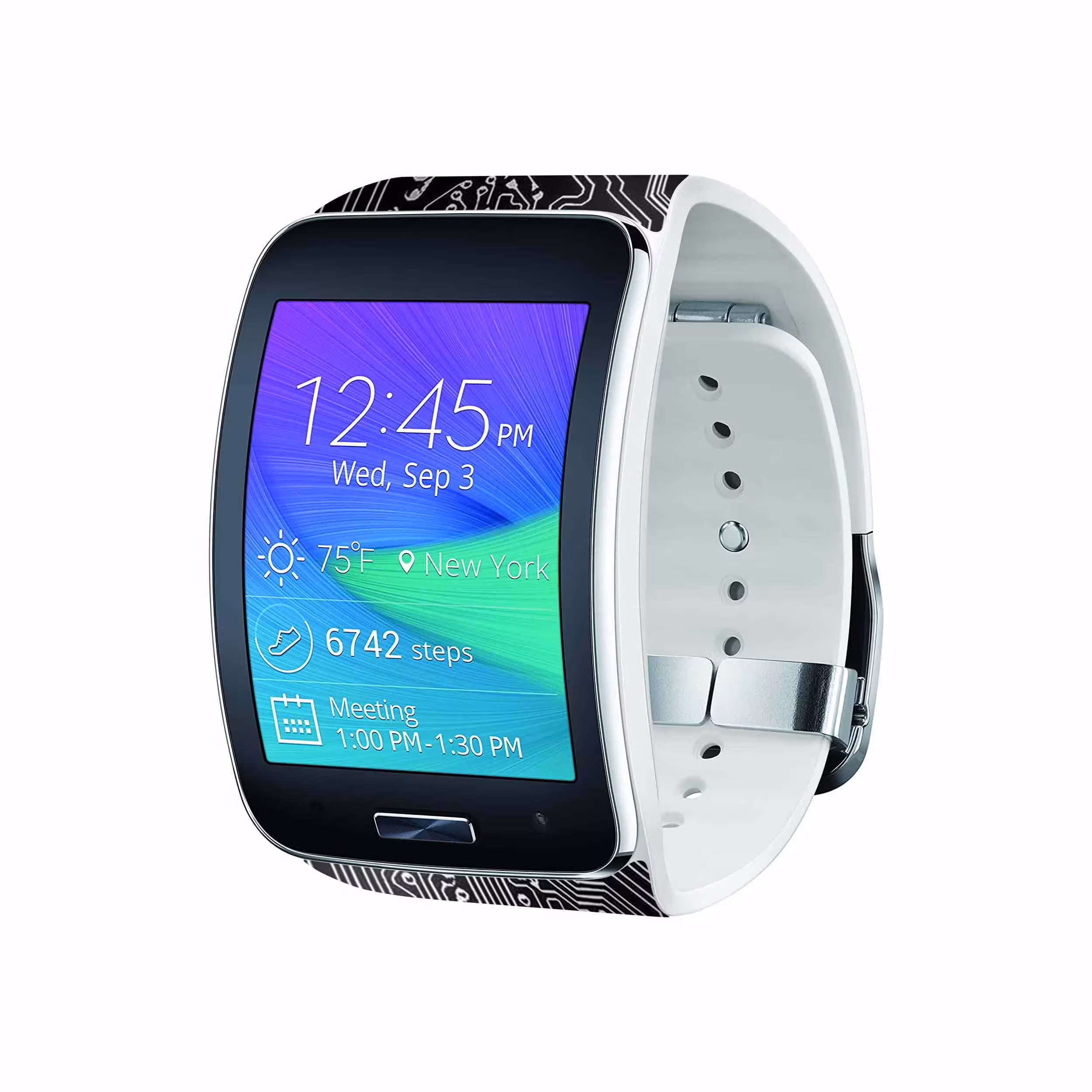 برچسب ماهوت طرح Black_Printed_Circuit_Board مناسب برای ساعت هوشمند سامسونگ Galaxy Gear S
