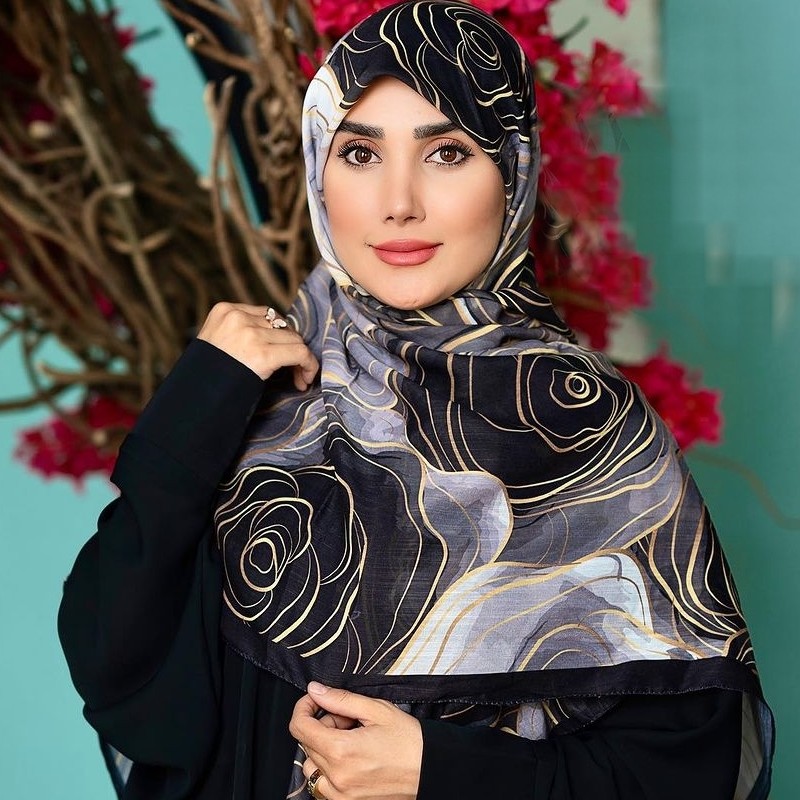 روسری سوپرنخ رزگلد مشکی