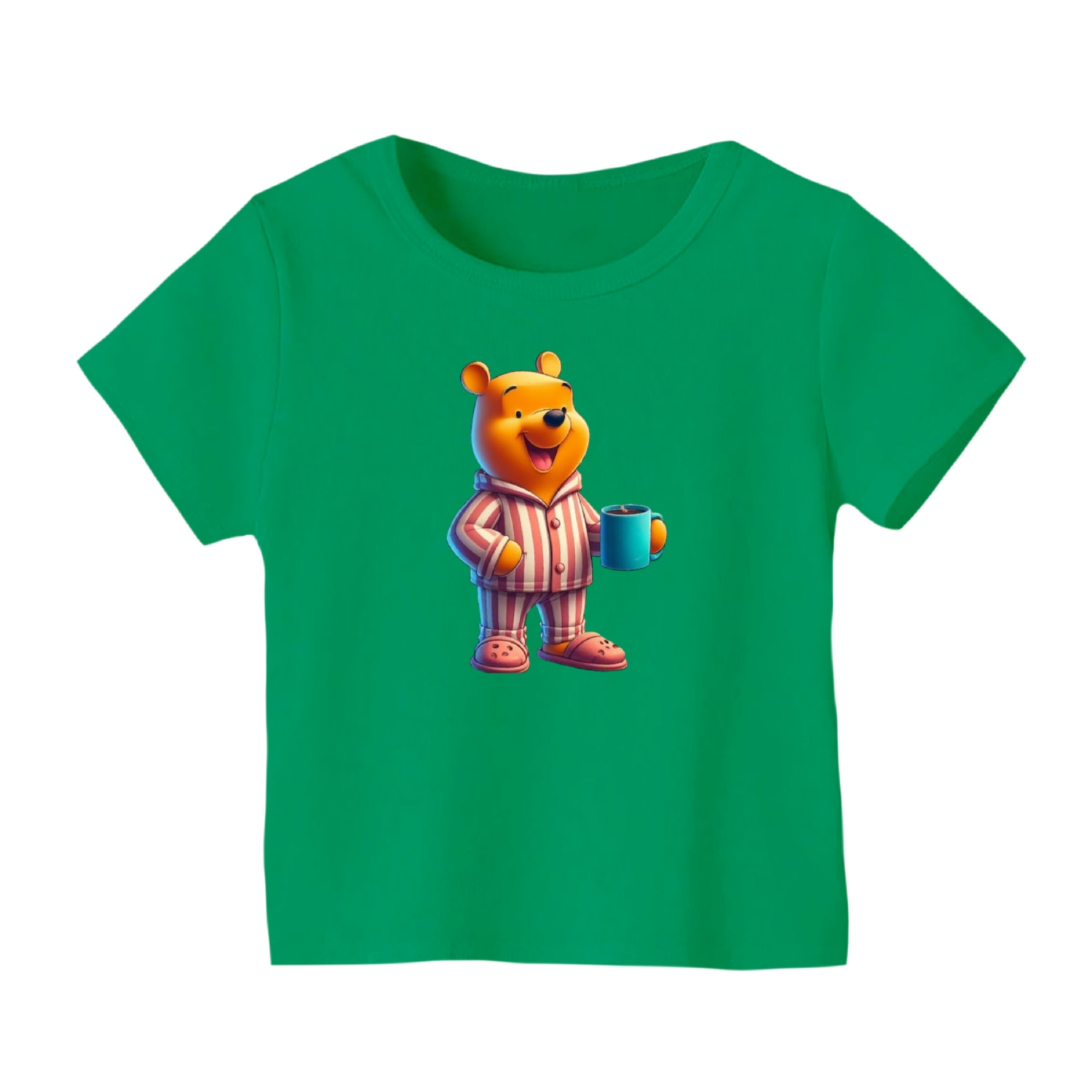 تی شرت آستین کوتاه بچگانه مدل پو کد 60 رنگ سبز