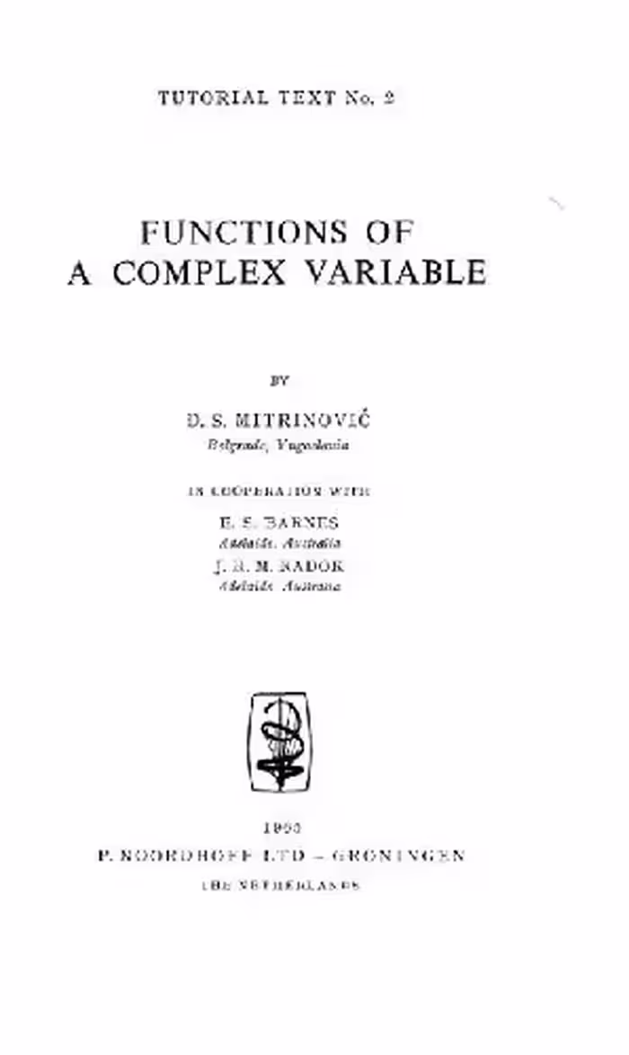 خرید و دانلود نسخه کامل کتاب Functions of a complex variable (problem book, Tutorial Text 2)