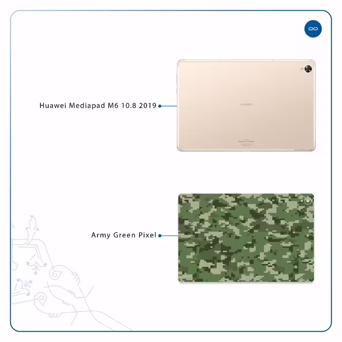 برچسب پوششی ماهوت مدل Army-Green-Pixel مناسب برای تبلت هوآوی Mediapad M6 10.8 2019