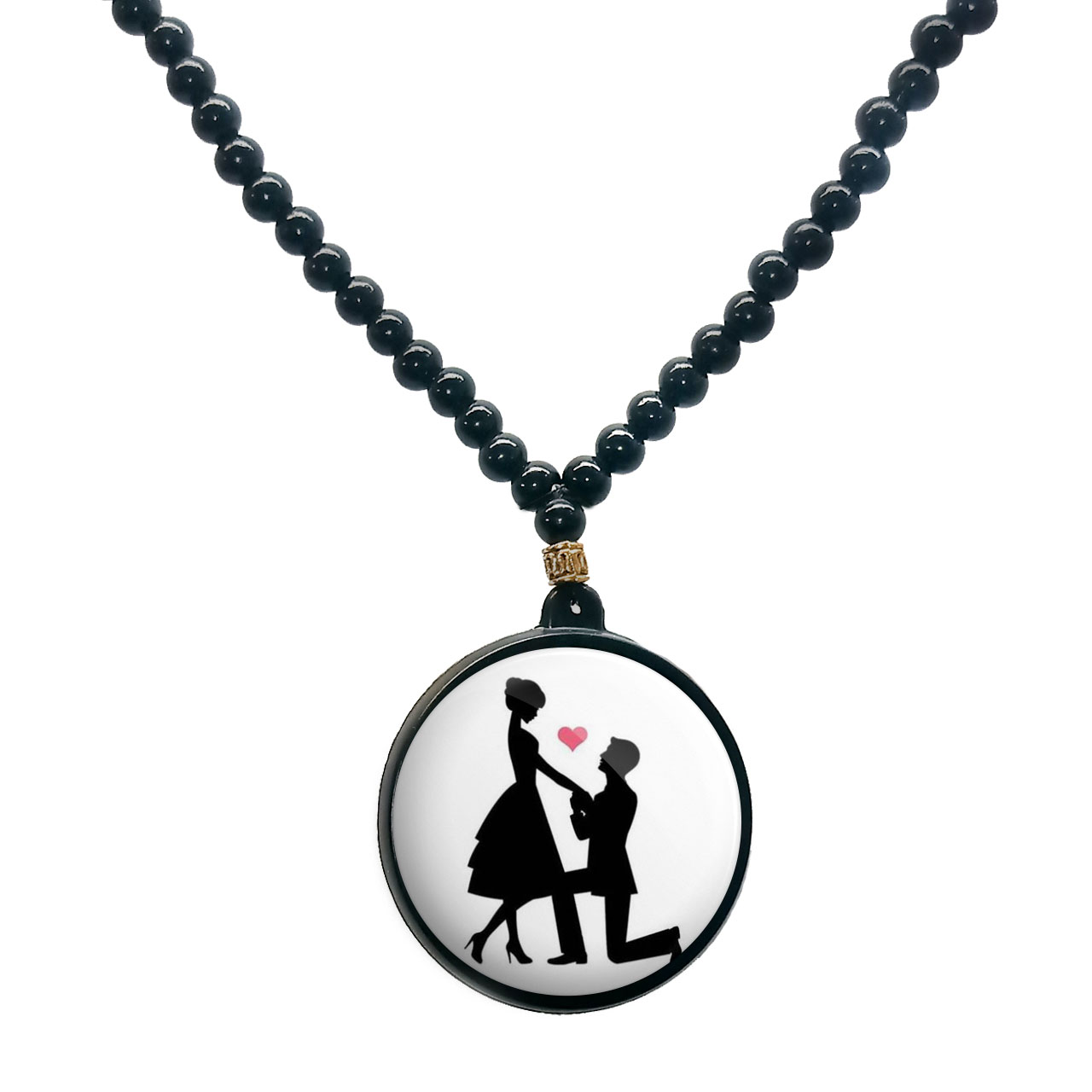 گردنبند پرمانه طرح عاشقانه کد pmd.5296 مدل دو طرفه