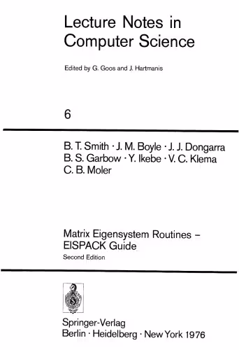 خرید و دانلود نسخه کامل کتاب Matrix Eigensystem Routines — EISPACK Guide