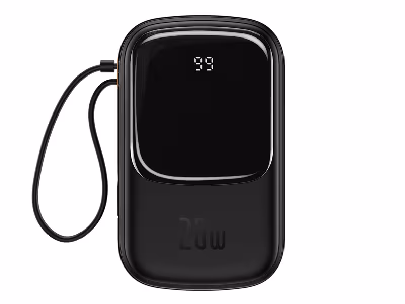 پاوربانک تایپ سی و یو اس بی 20 وات 20000 همراه با کابل لایتنینگ بیسوس BASEUS POWER BANK 20000MAH QPOW PRO  PD 20W PPQD060201