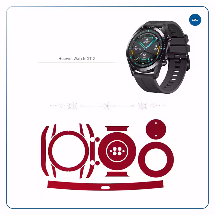 برچسب ماهوت طرح Matte-Warm-Red مناسب برای ساعت هوشمند هوآوی Watch GT2