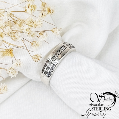 انگشتر مردانه نقره ایتالیا عیار925 کد 11540