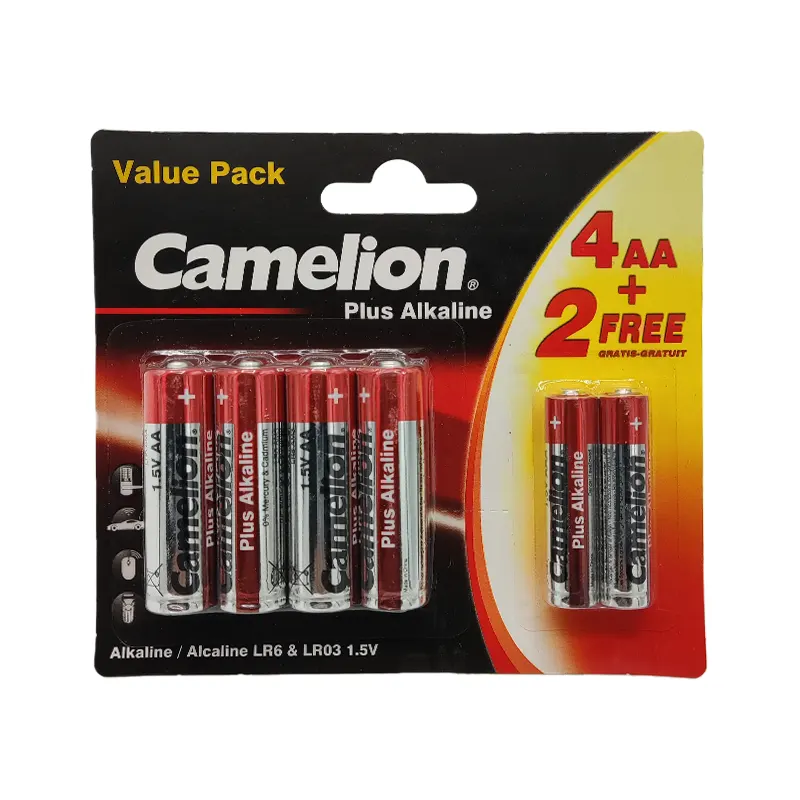 پک 2 باتری نیم قلمی   4 باتری قلمی Camelion Plus Alkaline