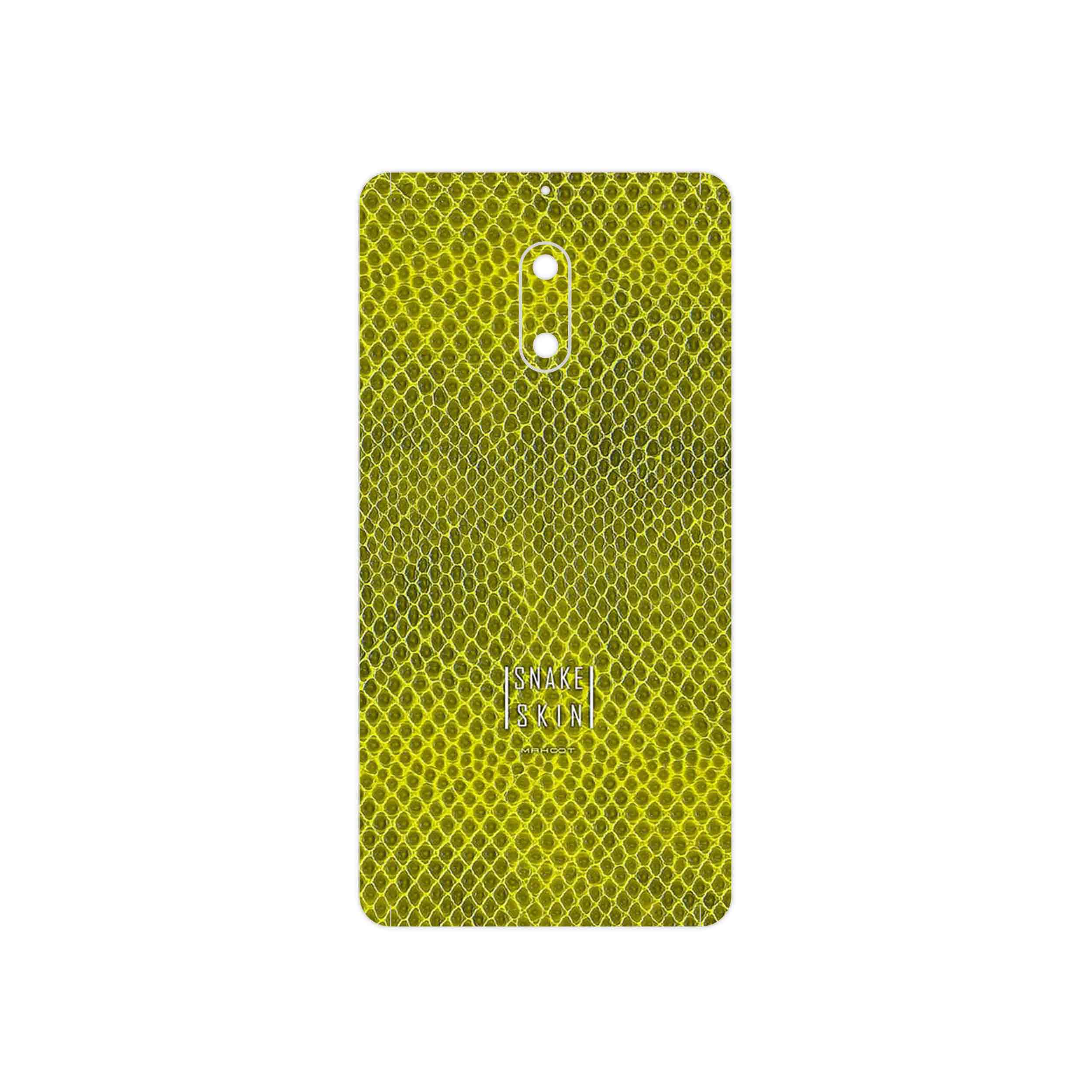 برچسب پوششی ماهوت مدل Yellow Snake Skin مناسب برای گوشی موبایل نوکیا 6