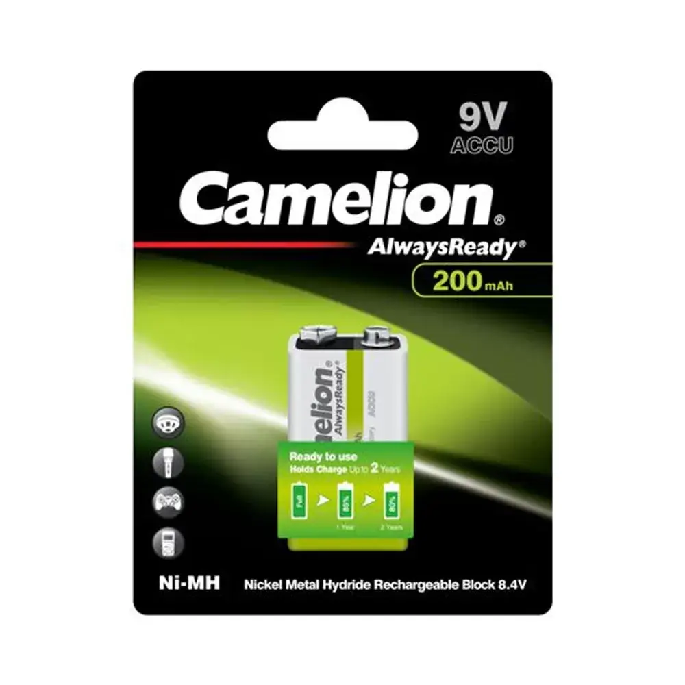 باتری کتابی کملیون Camelion Ni-MH 9V200 Rechargeable Battery