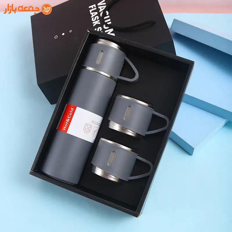 فلاسک 3 لیوانه استیل