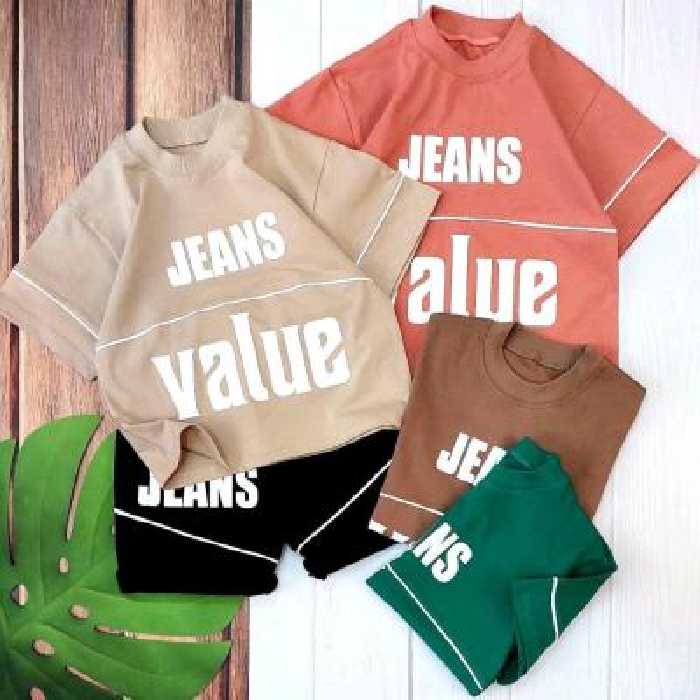 تیشرت شلوارک پنبه و دورس گلکسی لش JEANS
